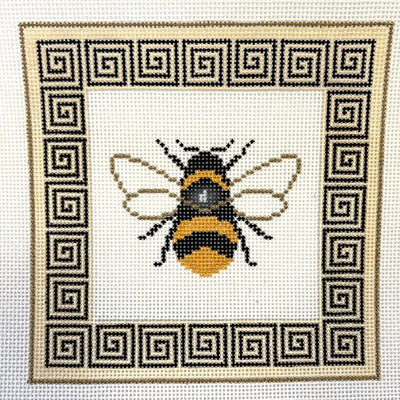 Greek Key Bee needlepoint canvas - Bargello Needlepoint