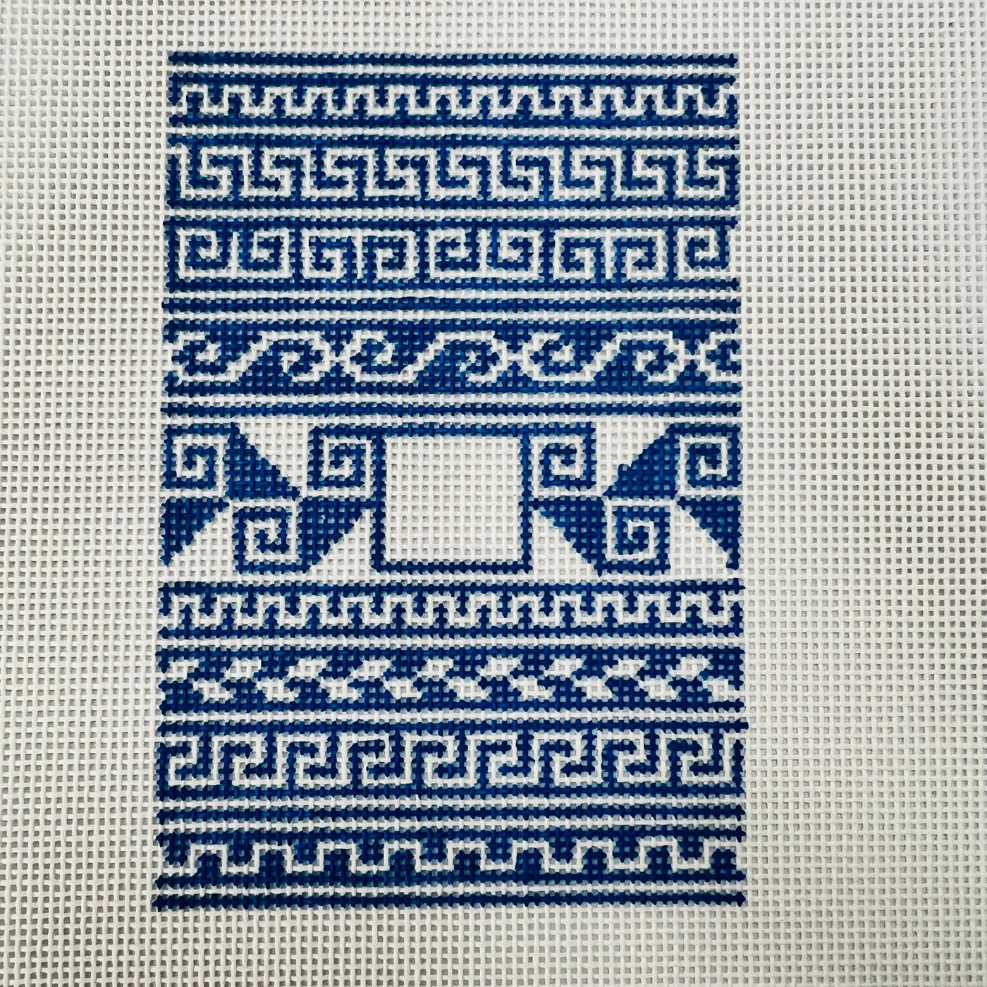 Greek Key Passport Insert needlepoint canvas - Bargello Needlepoint