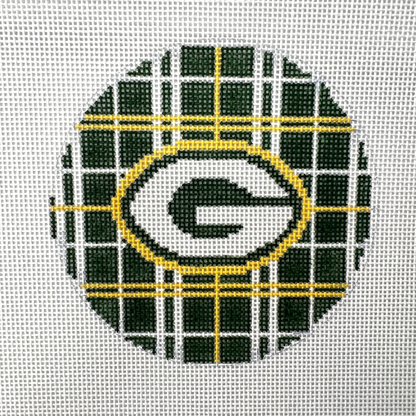 Green Bay Packers Logo Ornament needlepoint canvas - Bargello Needlepoint