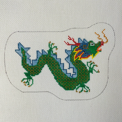 Green Dragon - Large Ornament needlepoint canvas - Bargello Needlepoint