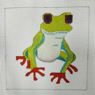 Green Frog needlepoint canvas - Bargello Needlepoint