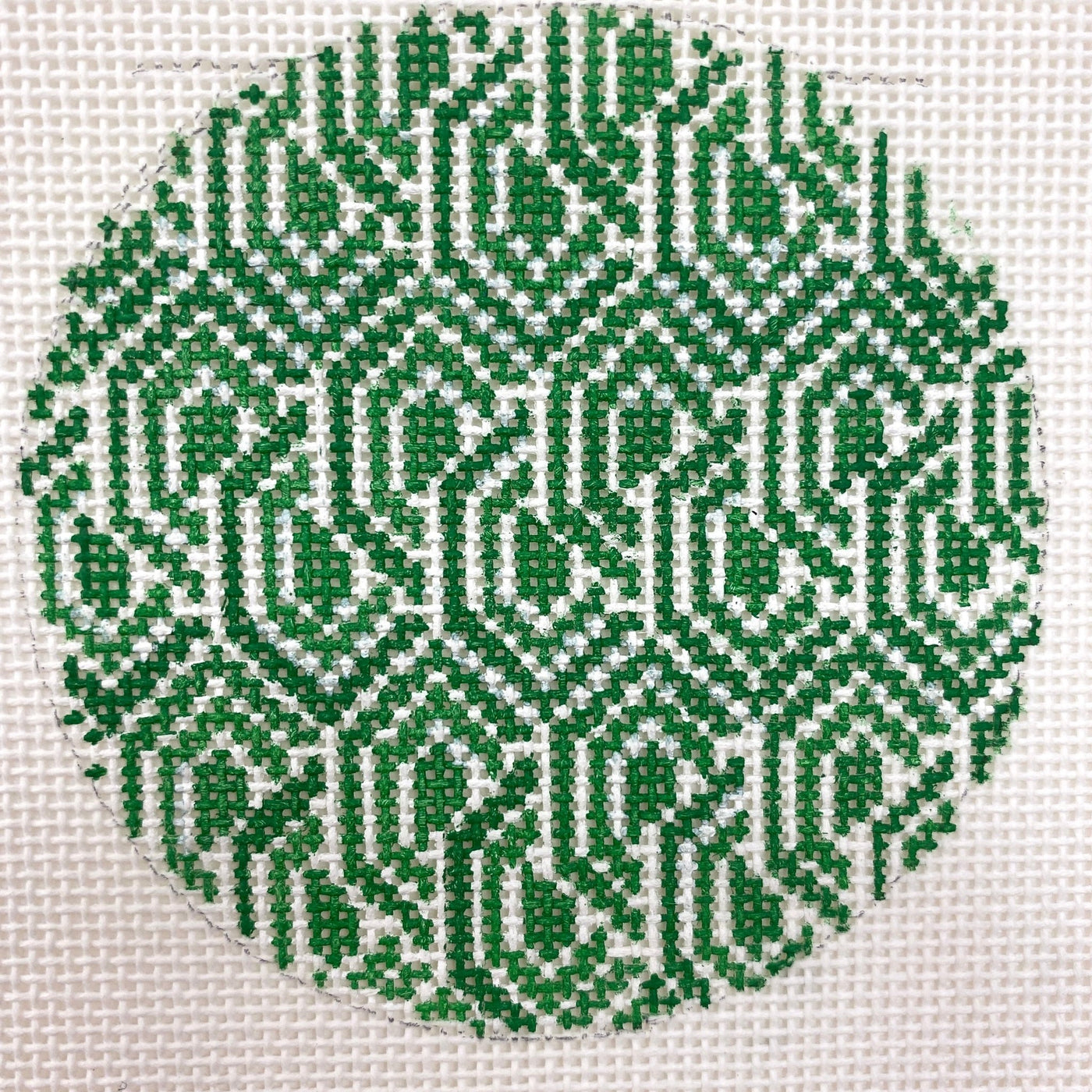 Green Overlap Insert needlepoint canvas - Bargello Needlepoint