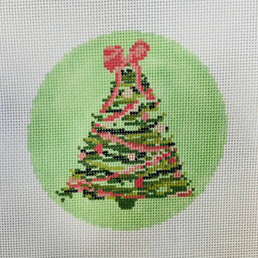 Green Tree Ornament needlepoint canvas - Bargello Needlepoint