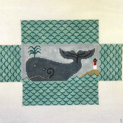 Grey Whale Brick Cover needlepoint canvas - Bargello Needlepoint