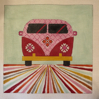 Groovy VW Bus needlepoint canvas - Bargello Needlepoint