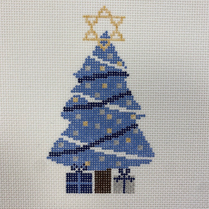 Hanukkah Tree Ornament needlepoint canvas - Bargello Needlepoint