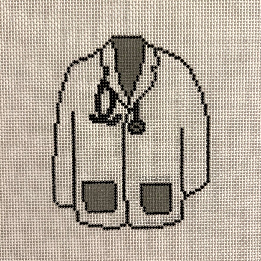 Health Care Hero/Doctor Coat Ornament needlepoint canvas - Bargello Needlepoint