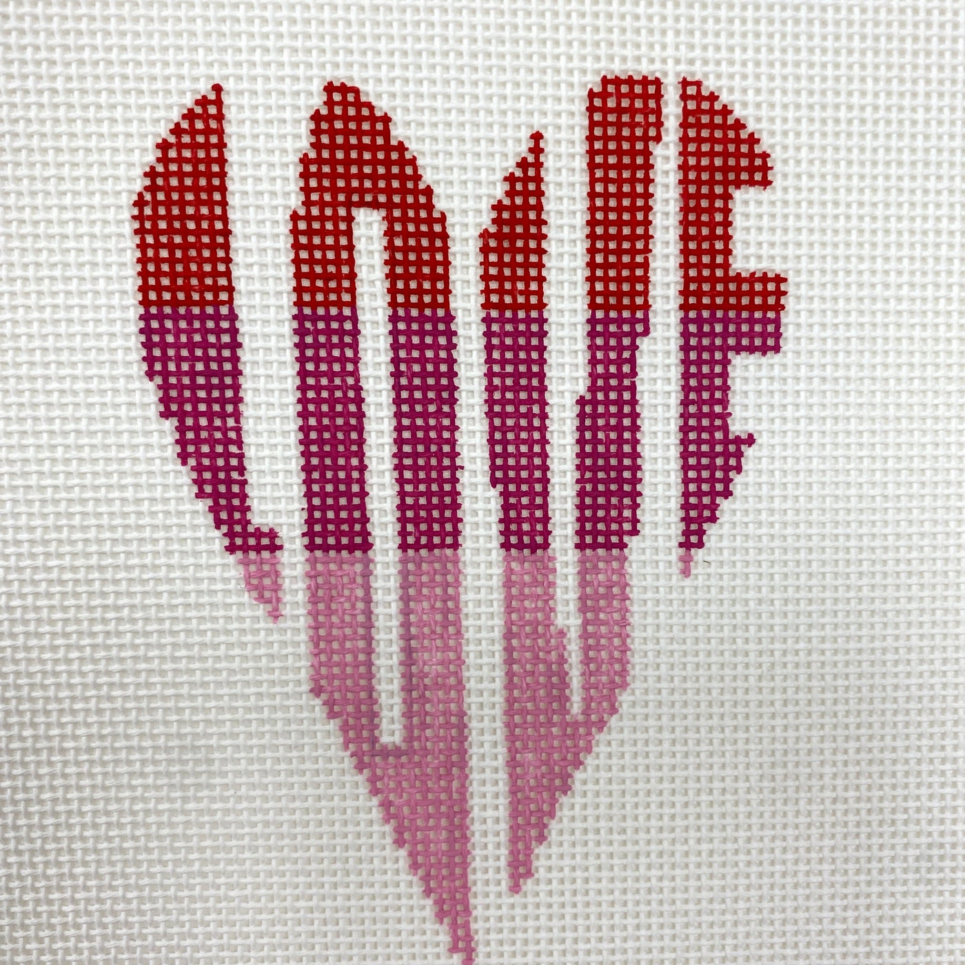 Heart shaped love needlepoint canvas - Bargello Needlepoint