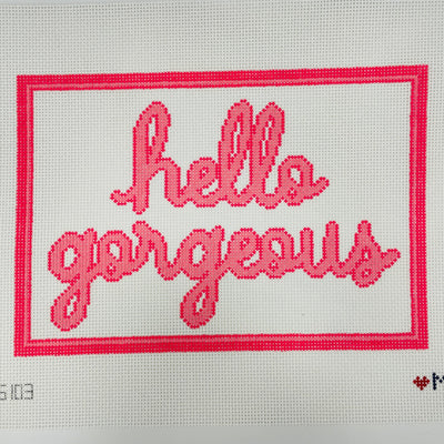 Hello Gorgeous needlepoint canvas - Bargello Needlepoint