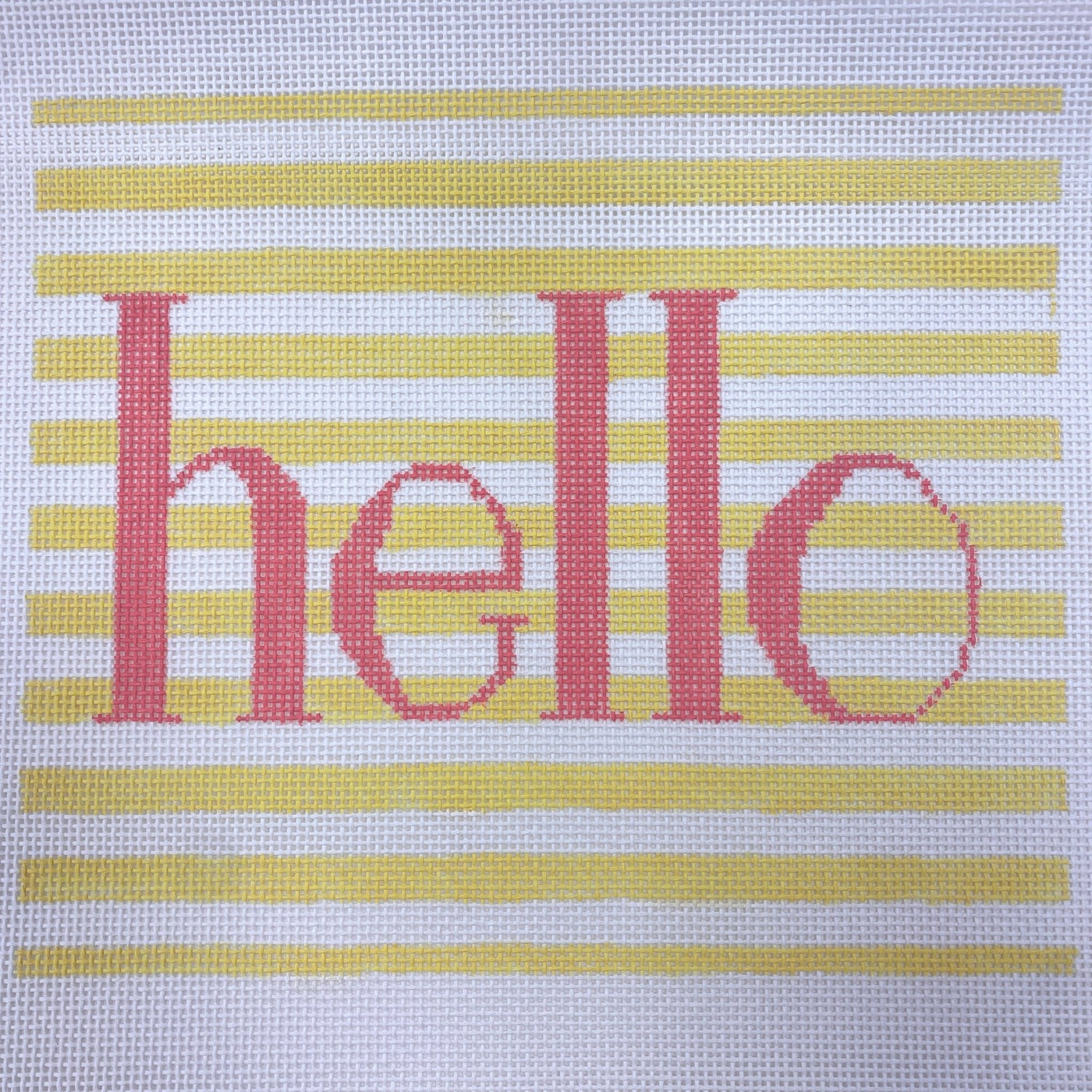 Hello on Stripes needlepoint canvas - Bargello Needlepoint