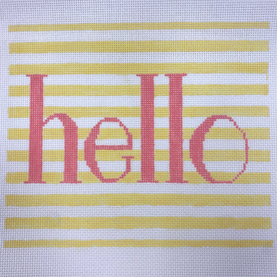 Hello on Stripes needlepoint canvas - Bargello Needlepoint