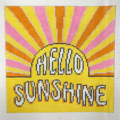 Hello Sunshine with Rays needlepoint canvas - Bargello Needlepoint