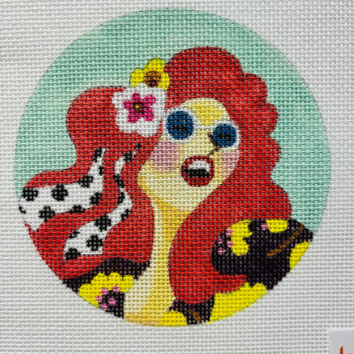 Hippie Chick needlepoint canvas - Bargello Needlepoint