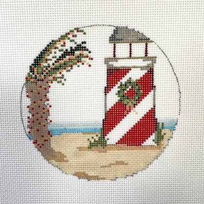 Holiday Lighthouse Ornament/Insert needlepoint canvas - Bargello Needlepoint