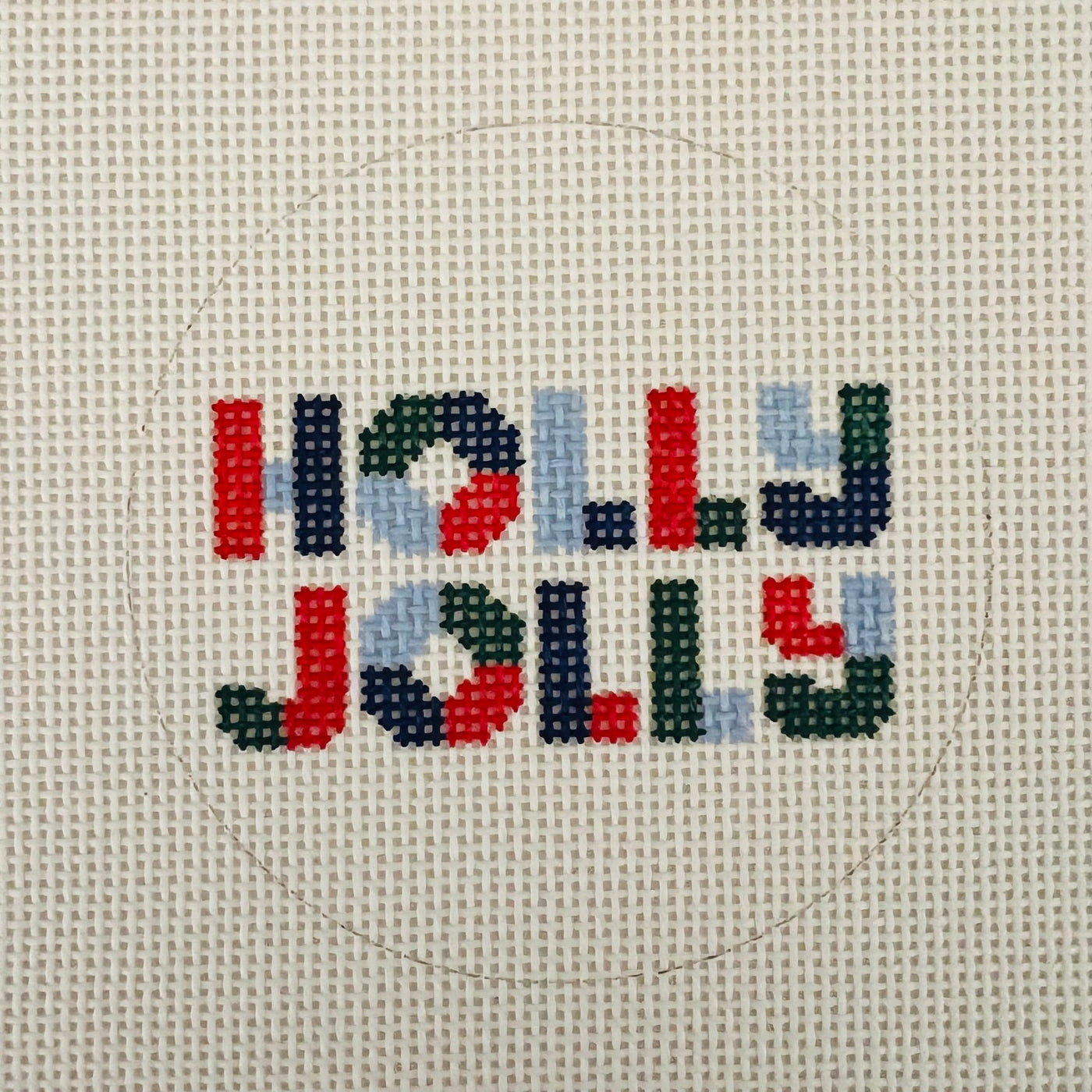 Holly Jolly Ornament needlepoint canvas - Bargello Needlepoint