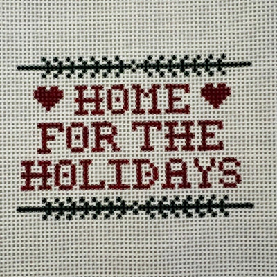 Home for the Holidays needlepoint canvas - Bargello Needlepoint