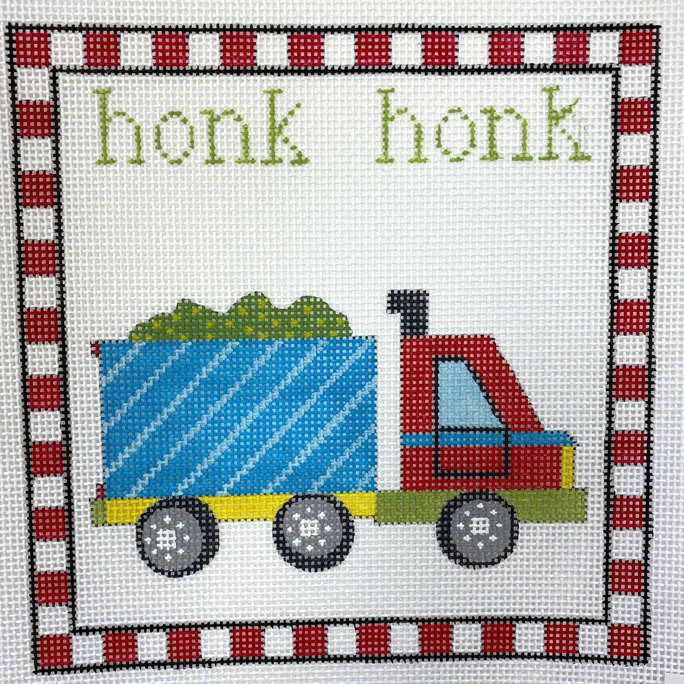 Honk Honk Dump Truck needlepoint canvas - Bargello Needlepoint