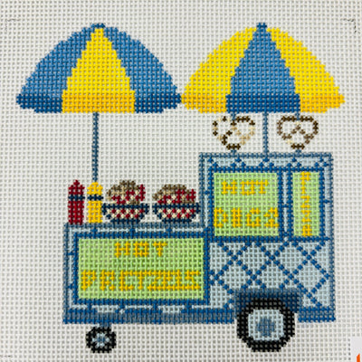 Hot Dog Stand needlepoint canvas - Bargello Needlepoint