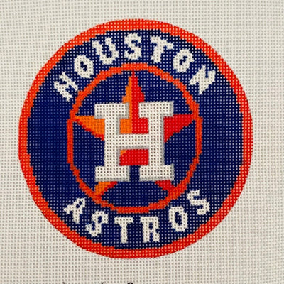 Houston Astros Round needlepoint canvas - Bargello Needlepoint