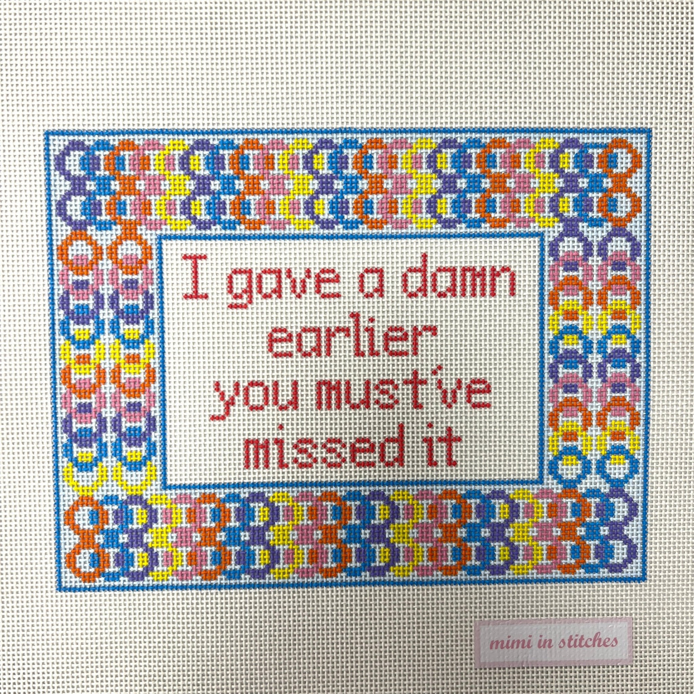 I gave a damn earlier... needlepoint canvas - Bargello Needlepoint