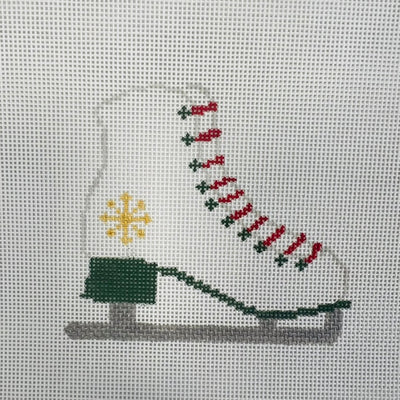 Ice Skate Ornament with Stitch Guide needlepoint canvas - Bargello Needlepoint