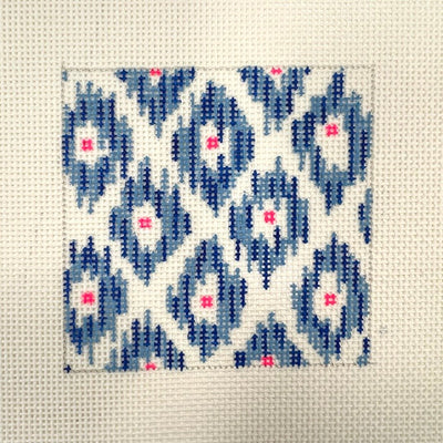 Ikat - Blues and Pink needlepoint canvas - Bargello Needlepoint