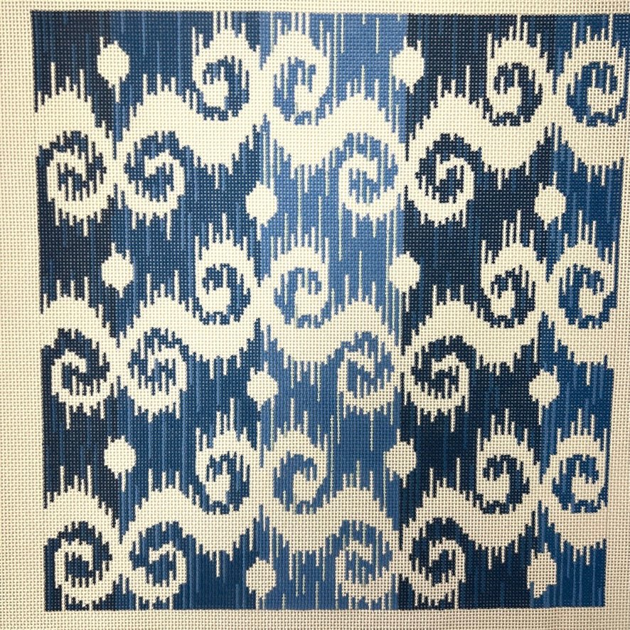 Ikat  II Blue needlepoint canvas - Bargello Needlepoint