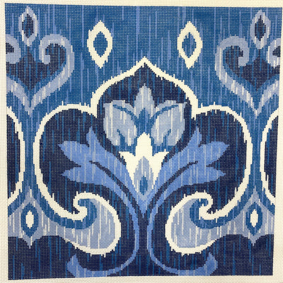 Ikat II Blues Needlepoint Canvas