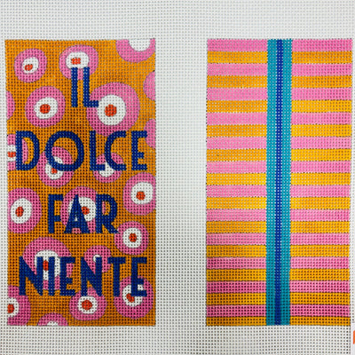 Il Dolce Far Niente Double Eyeglass Case needlepoint canvas - Bargello Needlepoint