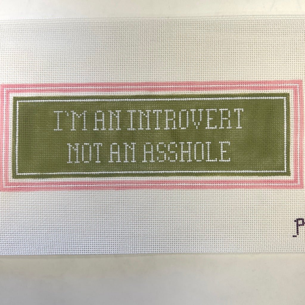 I'm an Introvert Not an A… needlepoint canvas - Bargello Needlepoint