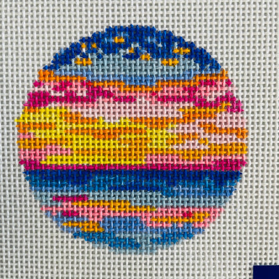 Sunset Round Insert Needlepoint Canvas