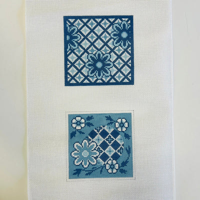 Imari Blues and White Coasters needlepoint canvas - Bargello Needlepoint