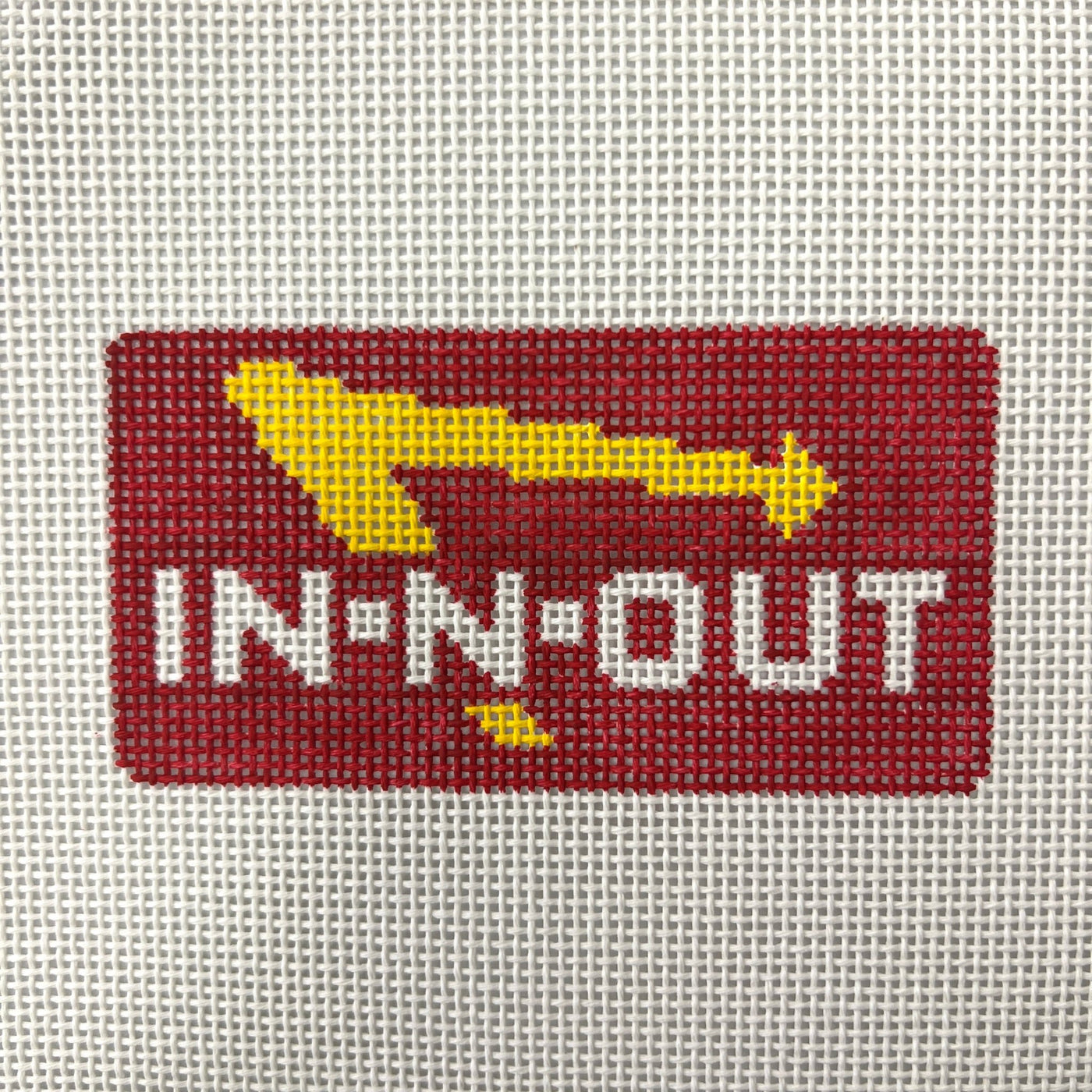 In Out Sign Ornament needlepoint canvas - Bargello Needlepoint