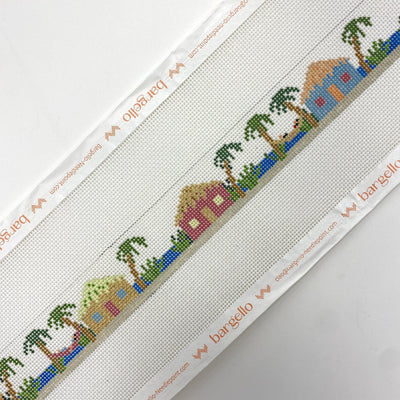 Island Bungalows Belt needlepoint canvas - Bargello Needlepoint