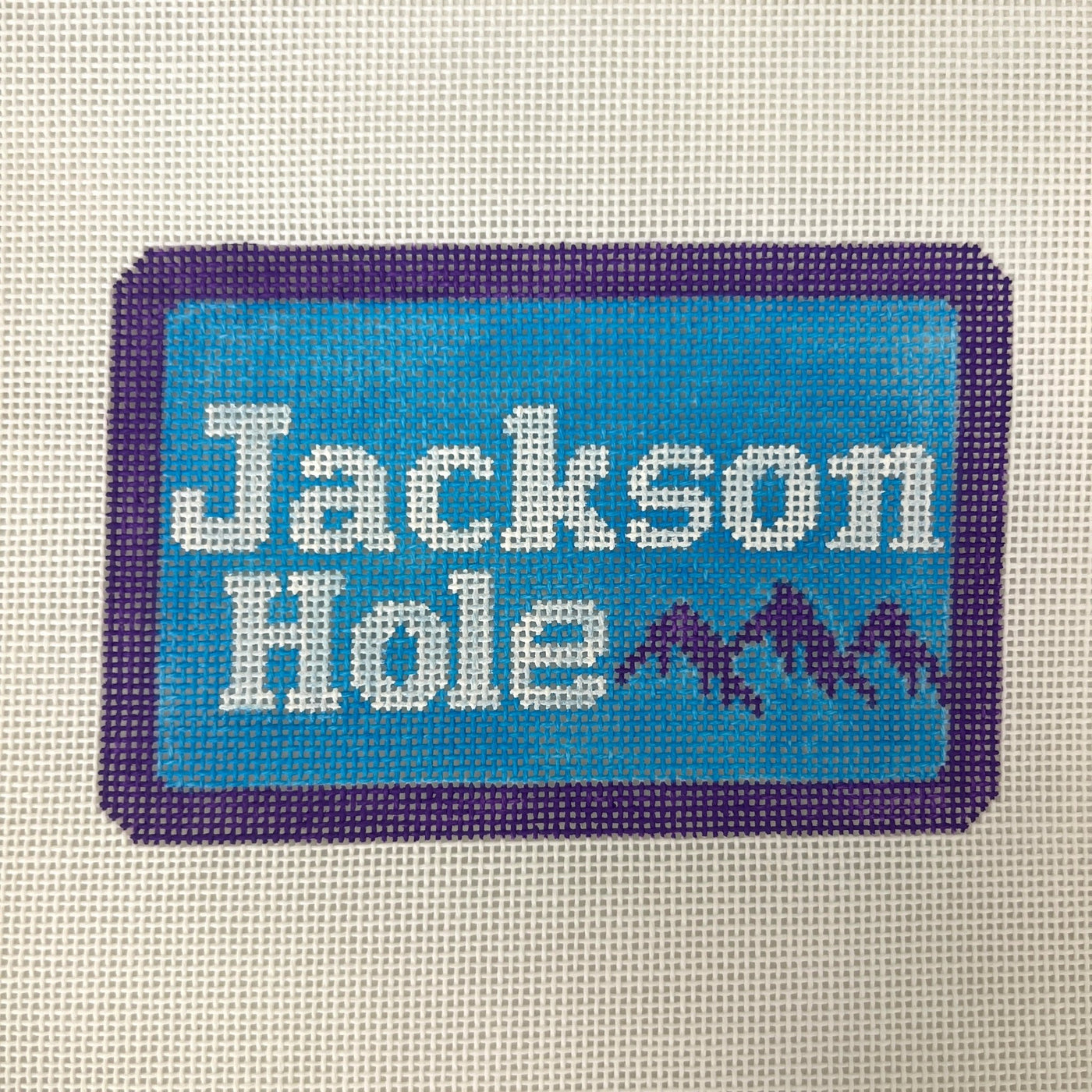 Jackson Hole Ski Badge needlepoint canvas - Bargello Needlepoint