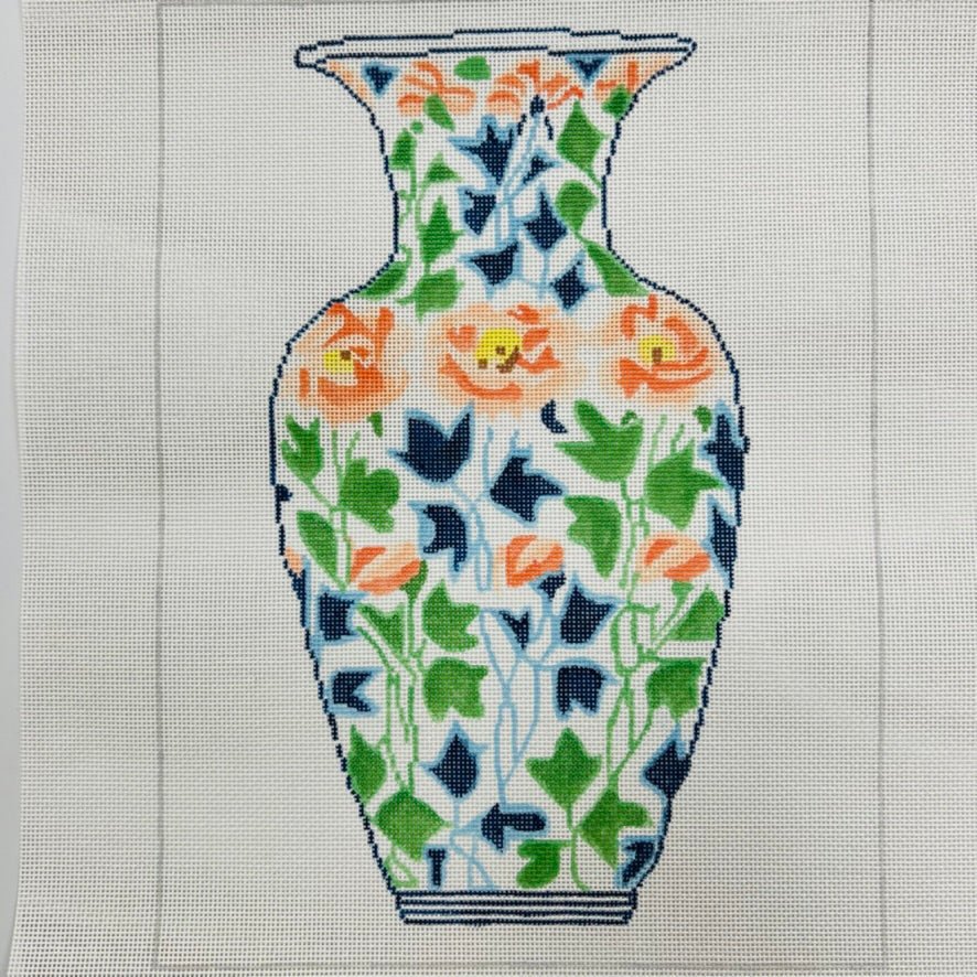 Japanese Vase #3 needlepoint canvas - Bargello Needlepoint