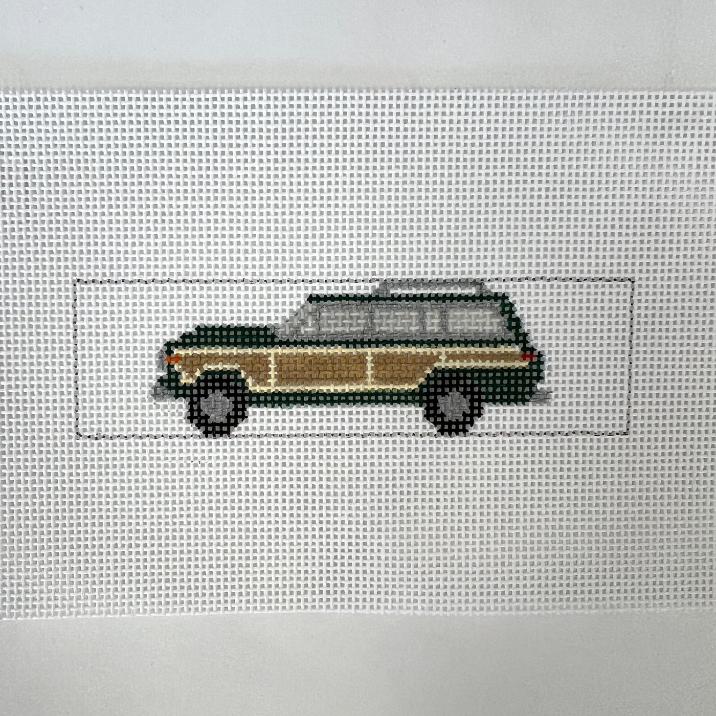 Jeep Grand Wagoneer Key Fob - Blue, Green or Maroon needlepoint canvas - Bargello Needlepoint