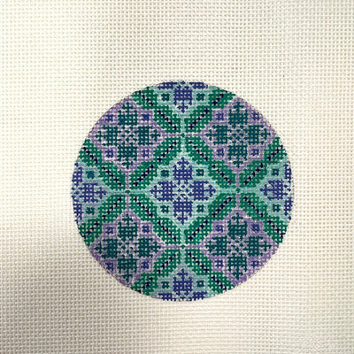 Jewel Tones Florentine Ornament needlepoint canvas - Bargello Needlepoint