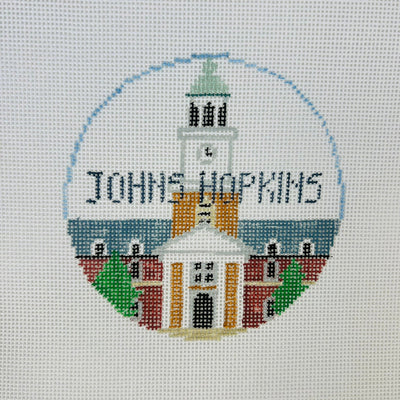 Johns Hopkins University Round Ornament needlepoint canvas - Bargello Needlepoint