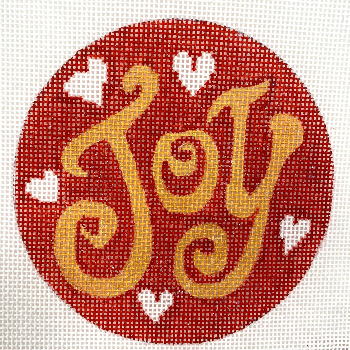 Joy Ornament needlepoint canvas - Bargello Needlepoint