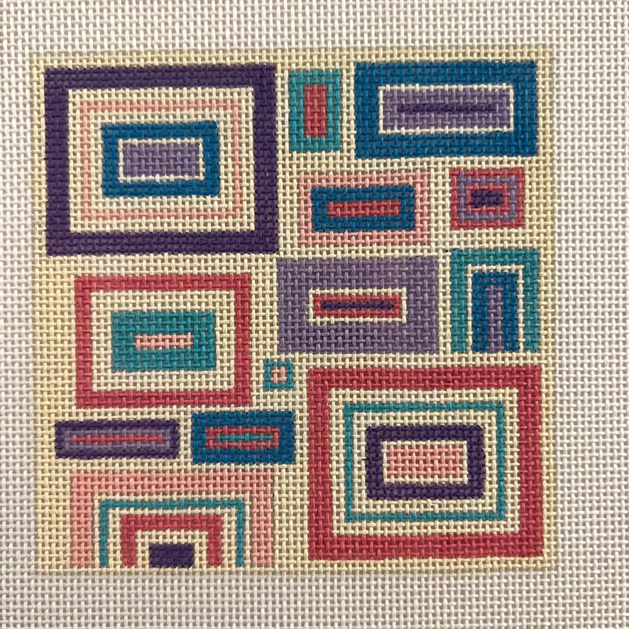 Kairi Rectangles Insert/Coaster needlepoint canvas - Bargello Needlepoint