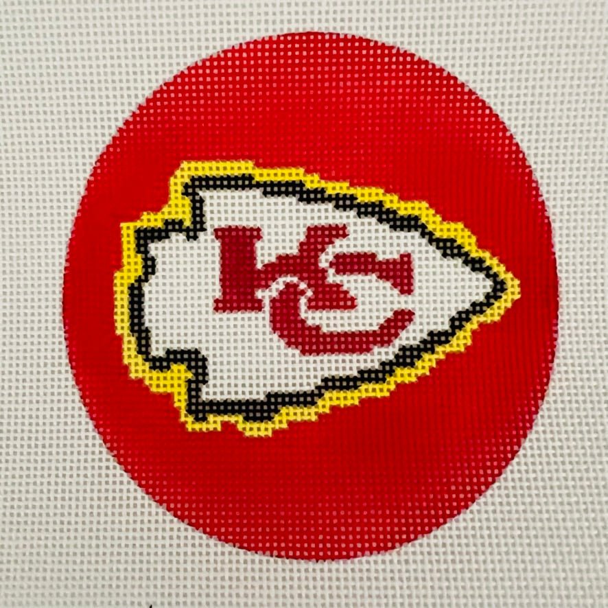 Kansas City Chiefs Round needlepoint canvas - Bargello Needlepoint