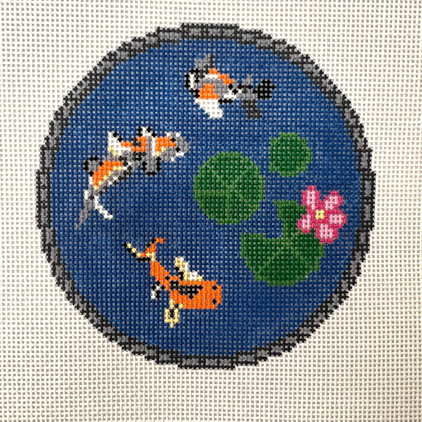 Koi Pond Ornament needlepoint canvas - Bargello Needlepoint