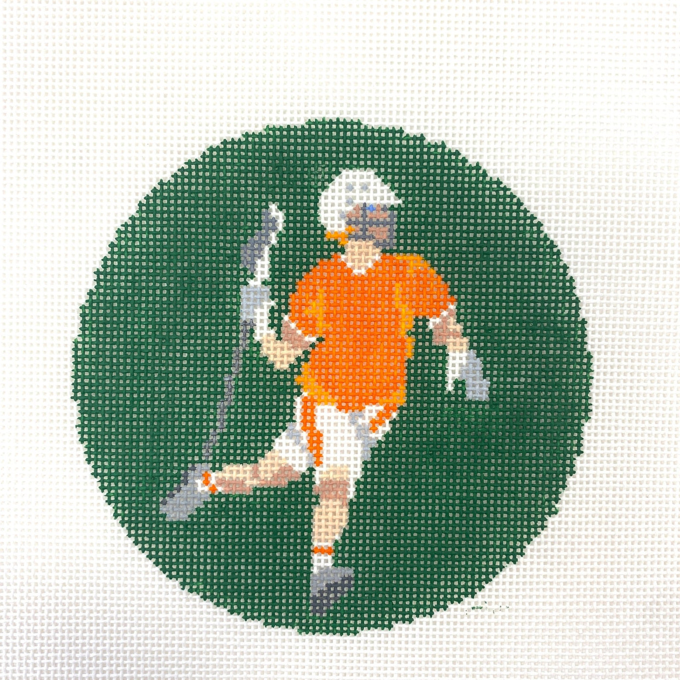 Lacrosse Player needlepoint canvas - Bargello Needlepoint