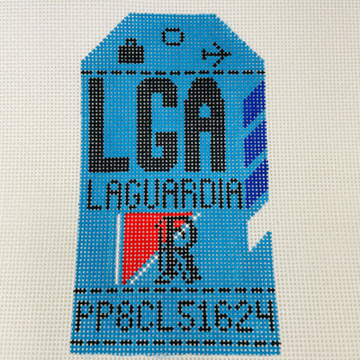 LaGuardia LGA Travel Tag needlepoint canvas - Bargello Needlepoint