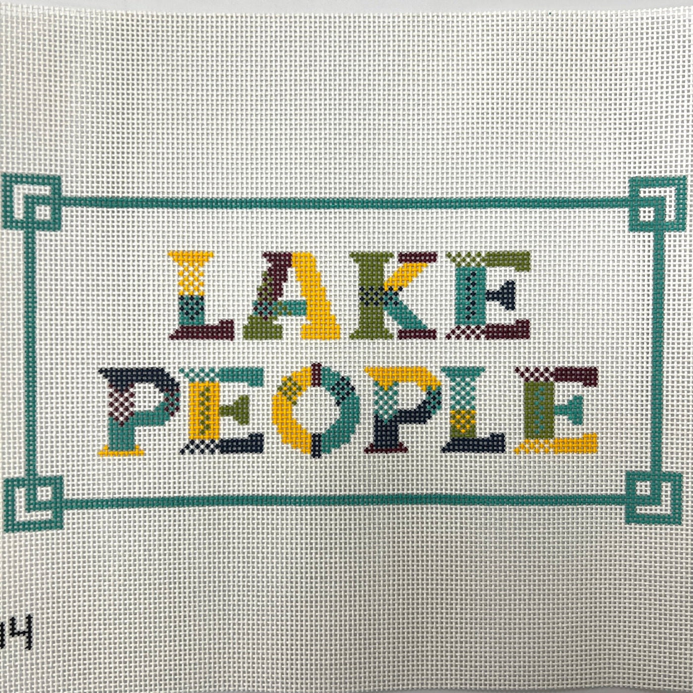 Lake People needlepoint canvas - Bargello Needlepoint