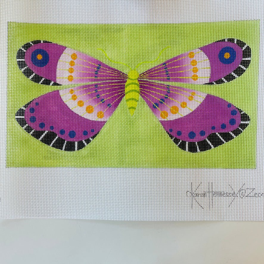 Lavender Butterfly Clutch Size needlepoint canvas - Bargello Needlepoint