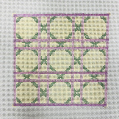 Lavender Cane CoasterInsert needlepoint canvas - Bargello Needlepoint