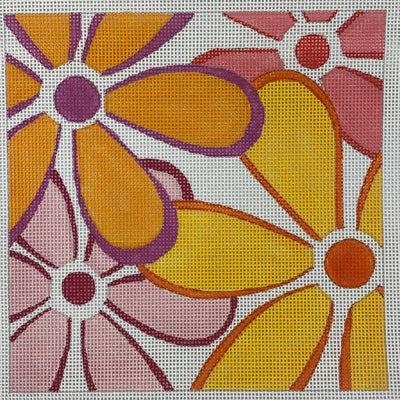 Lazy Daisies needlepoint canvas - Bargello Needlepoint