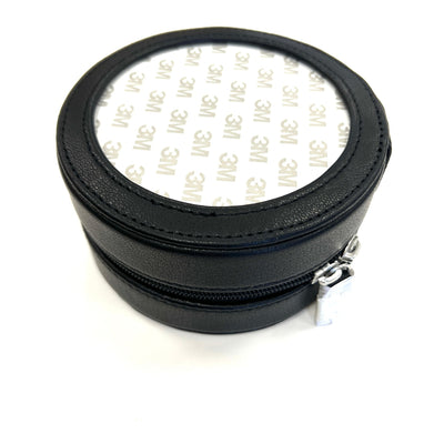 Leather 5" Round Jewelry Case with Zipper Closure needlepoint canvas - Bargello Needlepoint